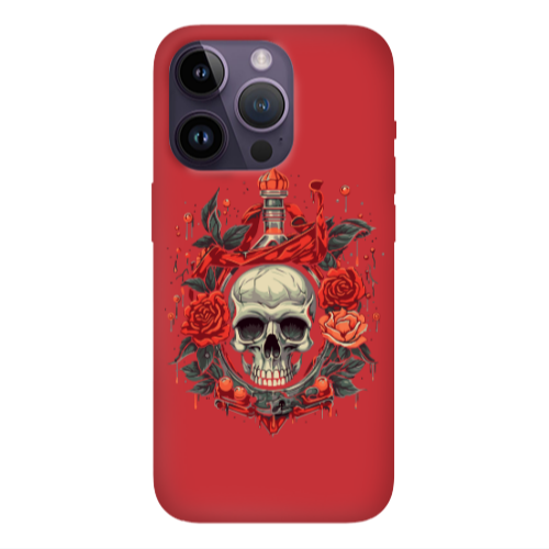 Apple iPhone 14 Pro Max Flower head Red Colored Silicone TPU Θήκη