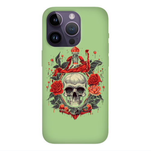 Apple iPhone 14 Pro Max Flower head Light Green Colored Silicone TPU Θήκη