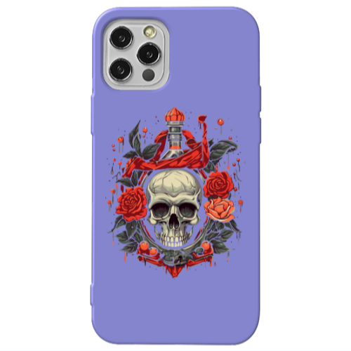 Apple iPhone 13 Pro Flower head Purple Colored Silicone TPU Θήκη