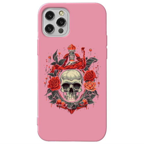Apple iPhone 13 Pro Flower head Pink Colored Silicone TPU Θήκη