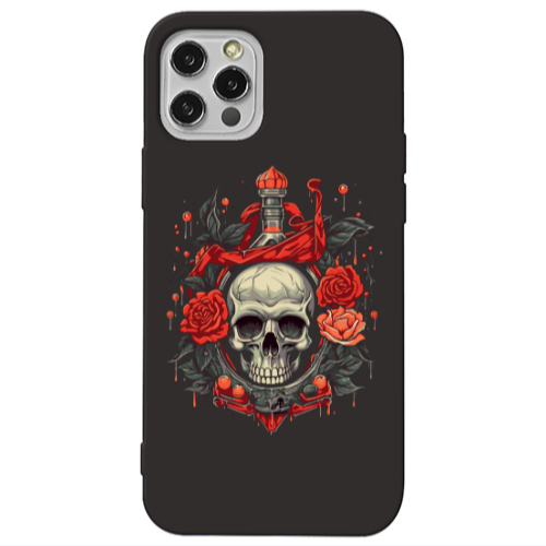 Apple iPhone 13 Pro Flower head Black Colored Silicone TPU Θήκη