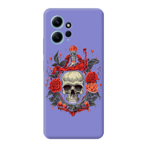 Xiaomi Redmi Note 12 4G Flower head Purple Colored Silicone TPU Θήκη