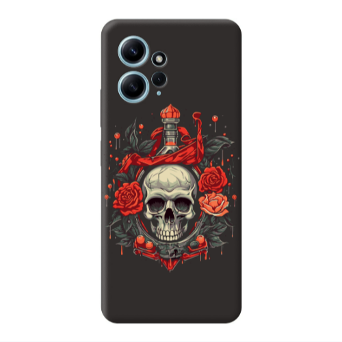 Xiaomi Redmi Note 12 4G Flower head Black Colored Silicone TPU Θήκη