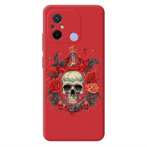 Xiaomi Redmi 12C Flower head Red Colored Silicone TPU Θήκη