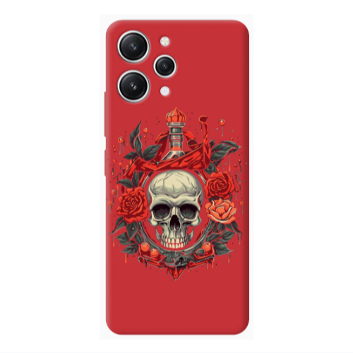 Xiaomi Redmi 12 Flower head Red Colored Silicone TPU Θήκη