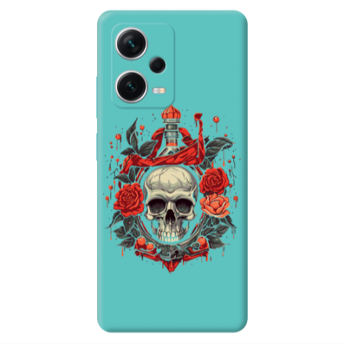 Xiaomi Poco X5 Flower head Turquoise Colored Silicone TPU Θήκη