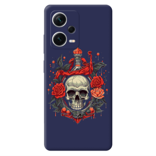 Xiaomi Poco X5 Flower head Dark blue Colored Silicone TPU Θήκη