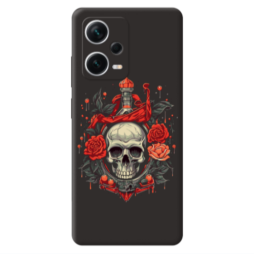 Xiaomi Poco X5 Flower head Black Colored Silicone TPU Θήκη