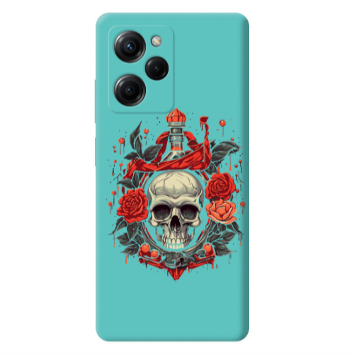 Xiaomi Poco X5 Pro Flower head Turquoise Colored Silicone TPU Θήκη