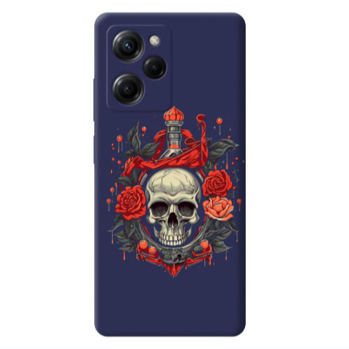 Xiaomi Poco X5 Pro Flower head Dark blue Colored Silicone TPU Θήκη