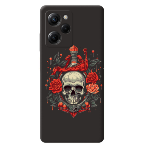 Xiaomi Poco X5 Pro Flower head Black Colored Silicone TPU Θήκη