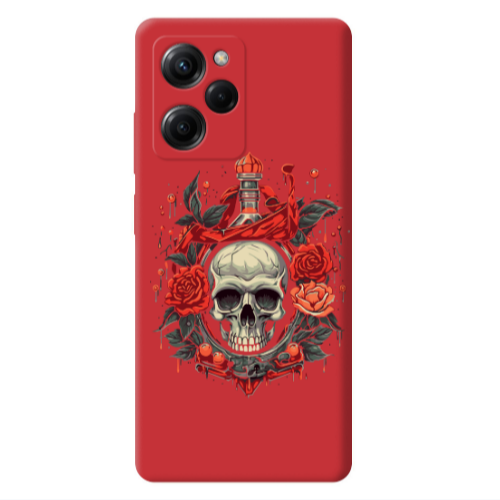 Xiaomi Poco X5 Pro Flower head Red Colored Silicone TPU Θήκη