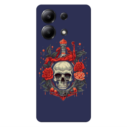 Xiaomi Redmi Note 13 4G Flower head Dark blue Colored Silicone TPU Θήκη
