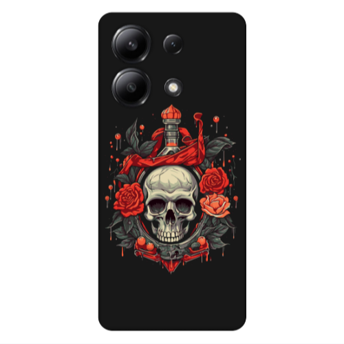 Xiaomi Redmi Note 13 4G Flower head Black Colored Silicone TPU Θήκη