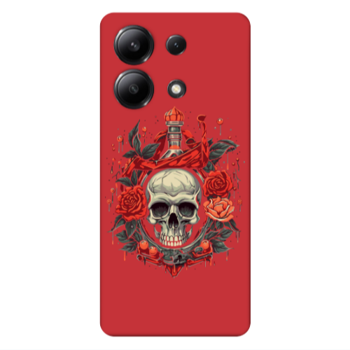 Xiaomi Redmi Note 13 4G Flower head Red Colored Silicone TPU Θήκη