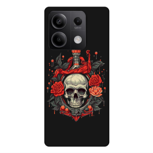 Xiaomi Redmi Note 13Pro 5G Flower head Black Colored Silicone TPU Θήκη