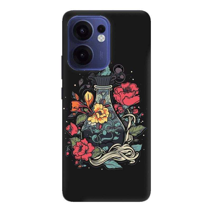 Oppo Reno 13 F Magic vase Black Colored Silicone TPU Θήκη