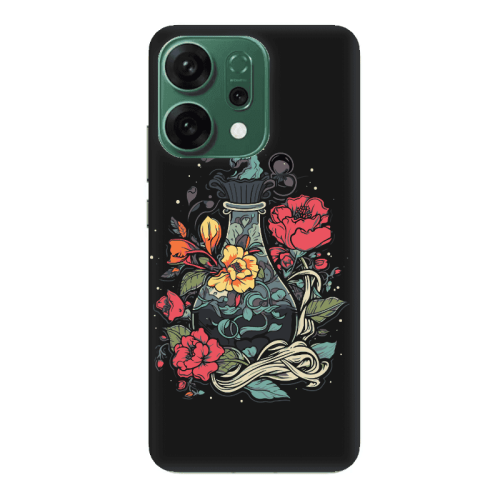 Oppo RENO 14 Magic vase Black Colored Silicone TPU Θήκη