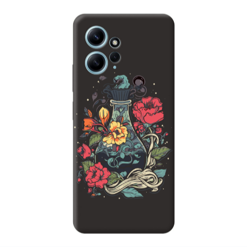Xiaomi Redmi Note 12 4G Magic vase Black Colored Silicone TPU Θήκη
