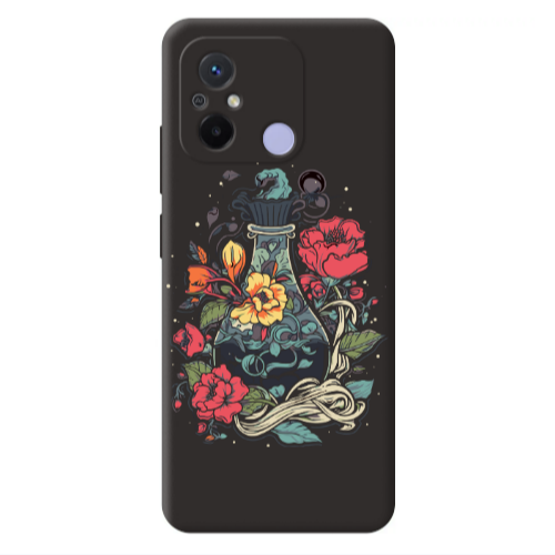 Xiaomi Redmi 12C Magic vase Black Colored Silicone TPU Θήκη