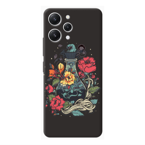 Xiaomi Redmi 12 Magic vase Black Colored Silicone TPU Θήκη