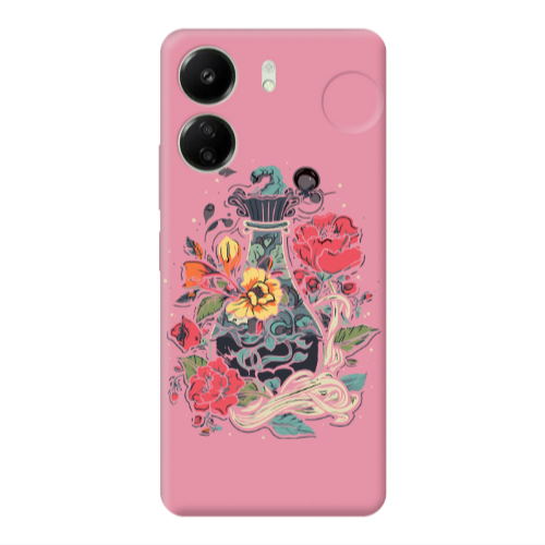 Xiaomi Redmi 13C Magic vase Pink Colored Silicone TPU Θήκη