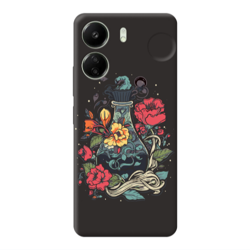 Xiaomi Redmi 13C Magic vase Black Colored Silicone TPU Θήκη