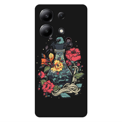 Xiaomi Redmi Note 13 4G Magic vase Black Colored Silicone TPU Θήκη