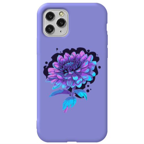 Apple iPhone 11 Pro Witch flower Purple Colored Silicone TPU Θήκη
