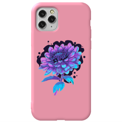 Apple iPhone 11 Pro Witch flower Pink Colored Silicone TPU Θήκη