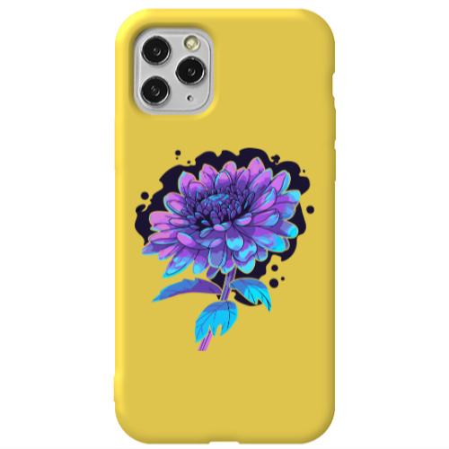 Apple iPhone 11 Pro Witch flower Yellow Colored Silicone TPU Θήκη