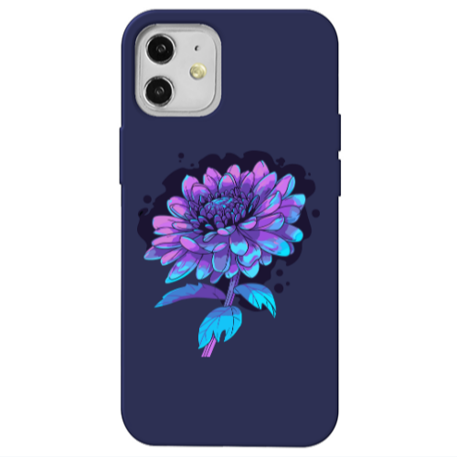 Apple iPhone 12 Witch flower Dark blue Colored Silicone TPU Θήκη