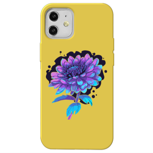 Apple iPhone 12 Witch flower Yellow Colored Silicone TPU Θήκη