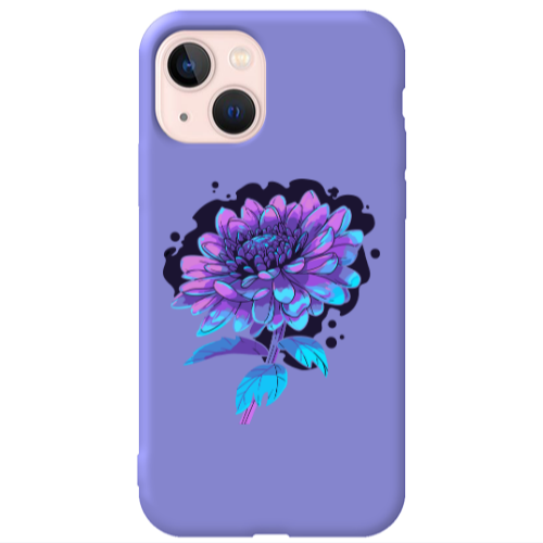 Apple iPhone 13 Witch flower Purple Colored Silicone TPU Θήκη