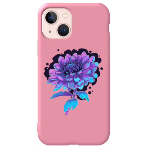 Apple iPhone 13 Witch flower Pink Colored Silicone TPU Θήκη