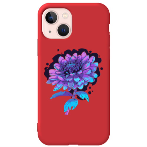 Apple iPhone 13 Witch flower Red Colored Silicone TPU Θήκη