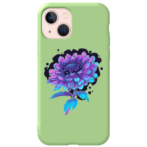 Apple iPhone 13 Witch flower Light Green Colored Silicone TPU Θήκη