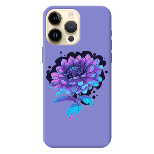 Apple iPhone 13 Pro Max Witch flower Purple Colored Silicone TPU Θήκη