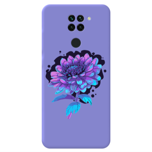 Xiaomi Redmi Note 9 Witch flower Purple Colored Silicone TPU Θήκη