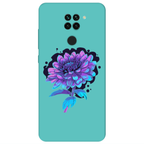Xiaomi Redmi Note 9 Witch flower Turquoise Colored Silicone TPU Θήκη
