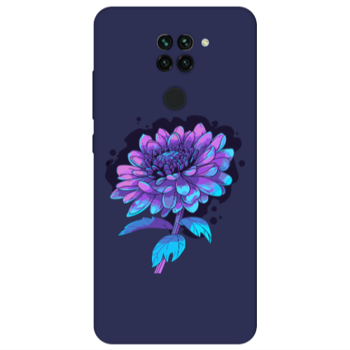 Xiaomi Redmi Note 9 Witch flower Dark blue Colored Silicone TPU Θήκη