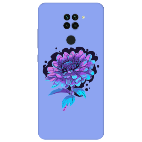 Xiaomi Redmi Note 9 Witch flower Light Purple Colored Silicone TPU Θήκη