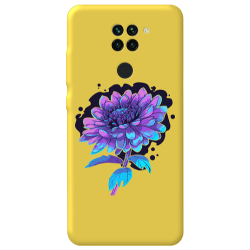 Xiaomi Redmi Note 9 Witch flower Yellow Colored Silicone TPU Θήκη