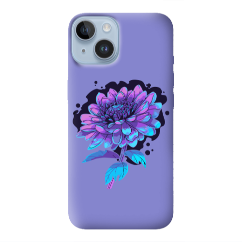 Apple iPhone 14  Witch flower Purple Colored Silicone TPU Θήκη