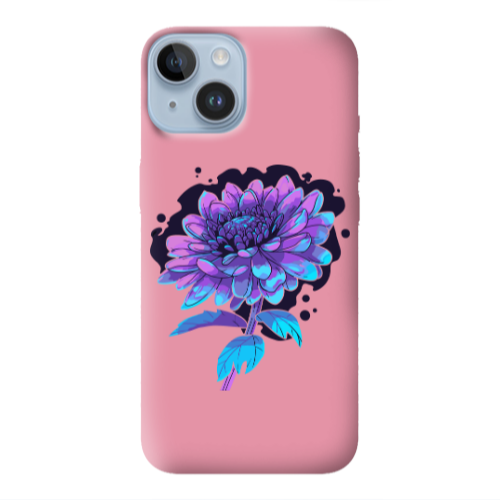 Apple iPhone 14 Plus Witch flower Pink Colored Silicone TPU Θήκη