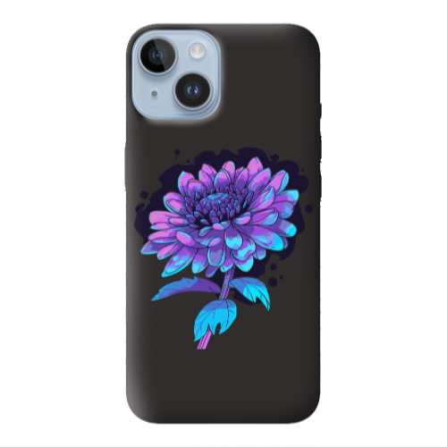 Apple iPhone 14 Plus Witch flower Black Colored Silicone TPU Θήκη