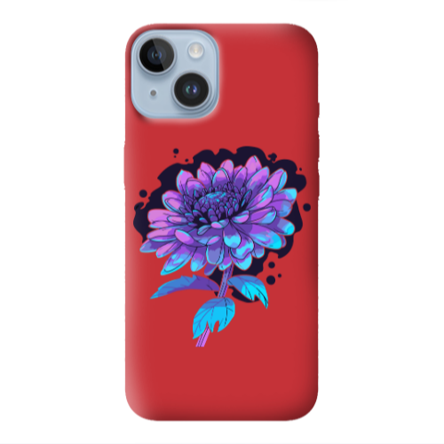 Apple iPhone 14 Plus Witch flower Red Colored Silicone TPU Θήκη