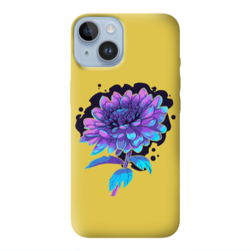 Apple iPhone 14 Plus Witch flower Yellow Colored Silicone TPU Θήκη