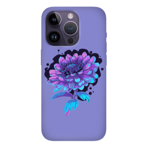 Apple iPhone 14 Pro  Witch flower Purple Colored Silicone TPU Θήκη