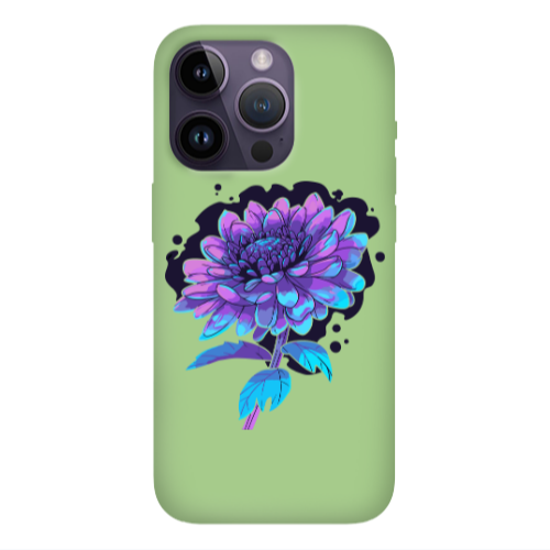 Apple iPhone 14 Pro Max Witch flower Light Green Colored Silicone TPU Θήκη